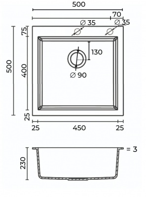 Кухонная мойка MILANI MG500500